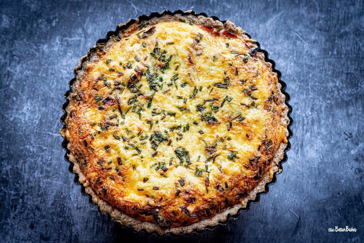 baked mushroom and bacon quiche