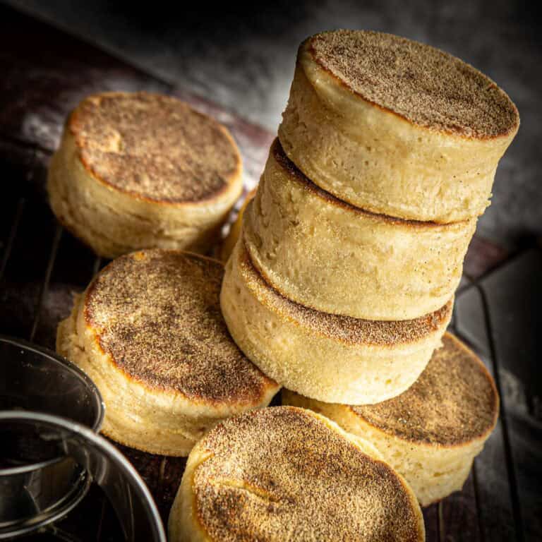 featured image of stack of sourdough discard muffins