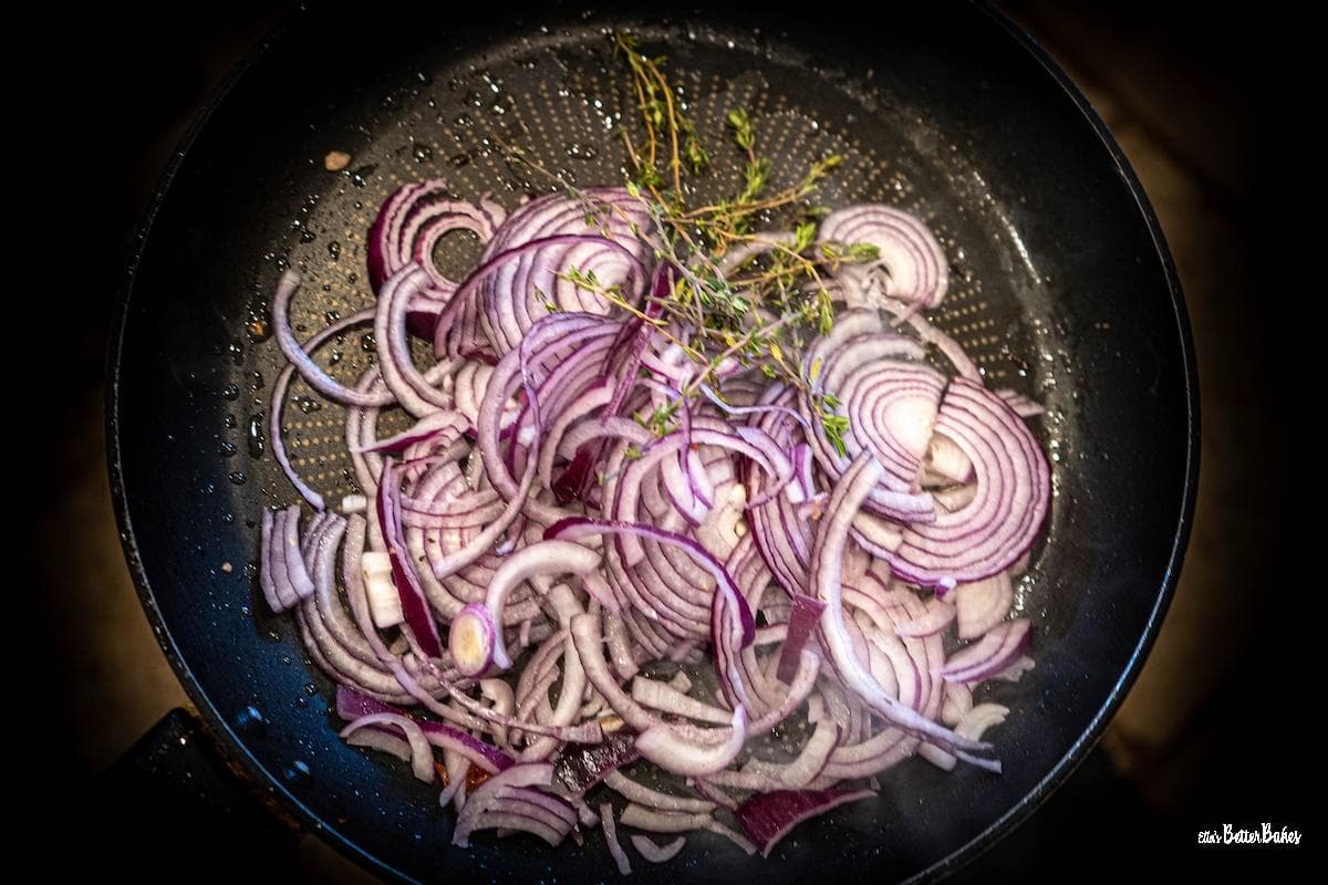 onions and thyme ready to be fried