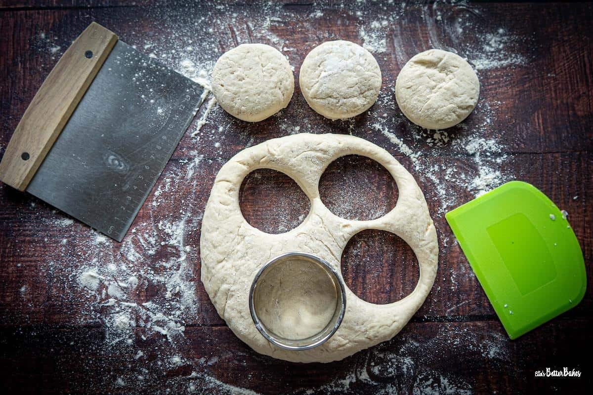 several sourdough discard muffins cut out