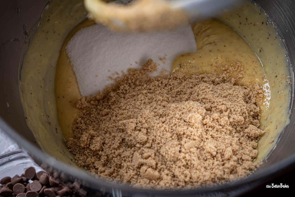 sugars added to beaten butter