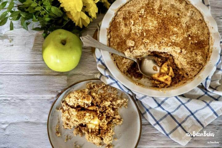 biscoff crumble in a dish
