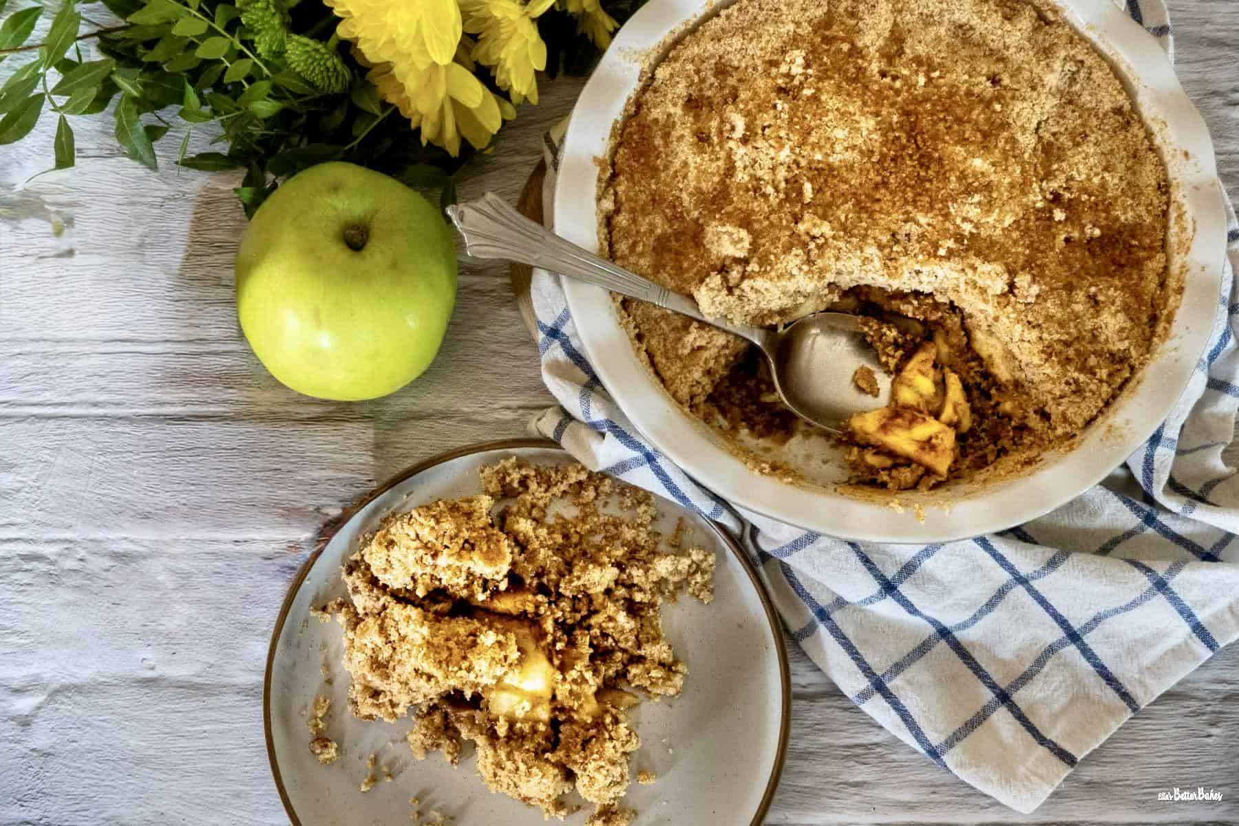 biscoff crumble in a dish