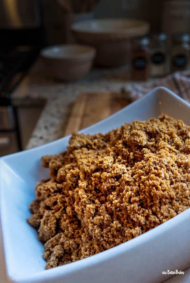 bowl of crushed biscuits
