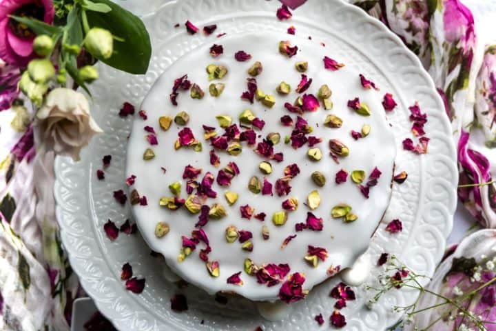 persian love cake taken from above