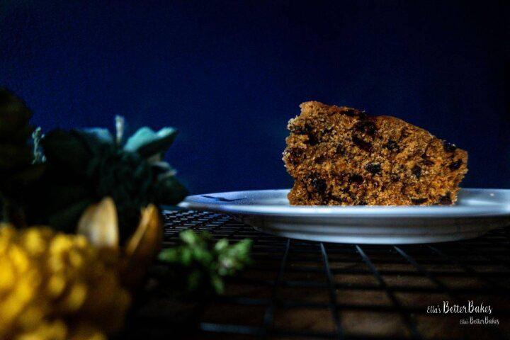 boiled cake on a plate with flowers