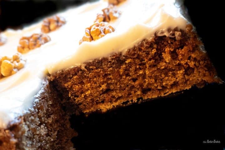 slice of carrot cake close up
