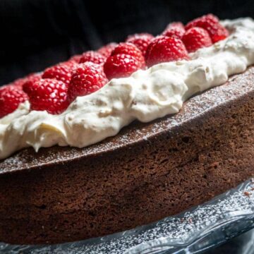 featured image of sunken chocolate cake